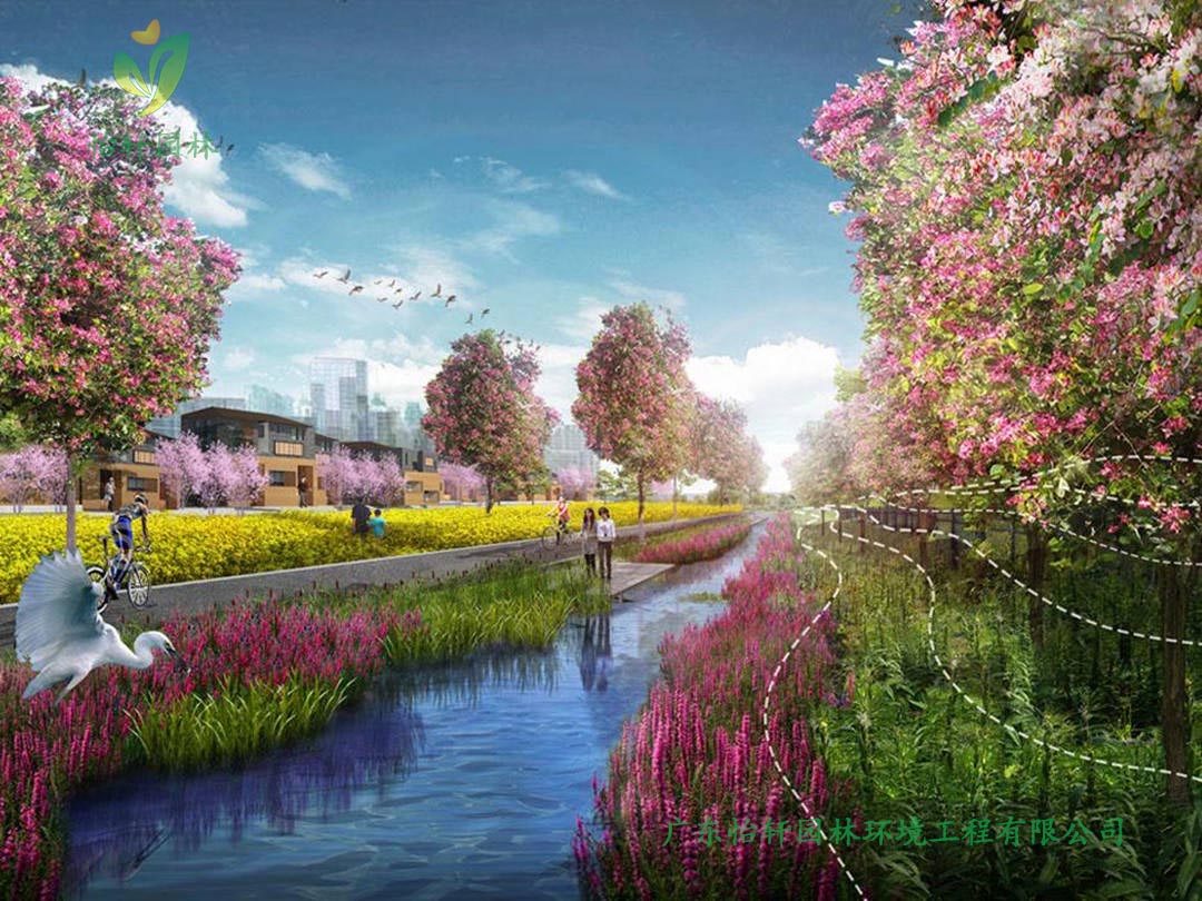 湖北荊州環(huán)長湖濕地公園綠化景觀設(shè)計案例效果圖