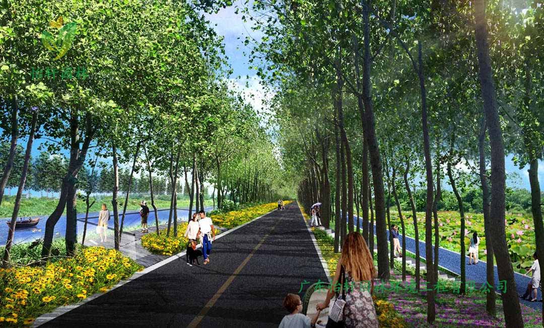 湖北荊州環(huán)長湖濕地公園綠化景觀設(shè)計案例效果圖