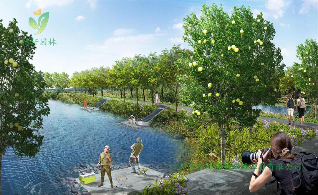 湖北荊州環(huán)長湖濕地公園綠化景觀設(shè)計案例效果圖