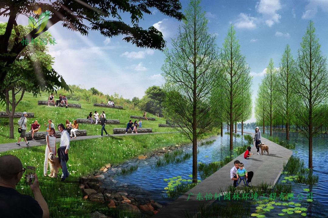 湖北荊州環(huán)長湖濕地公園綠化景觀設(shè)計案例效果圖