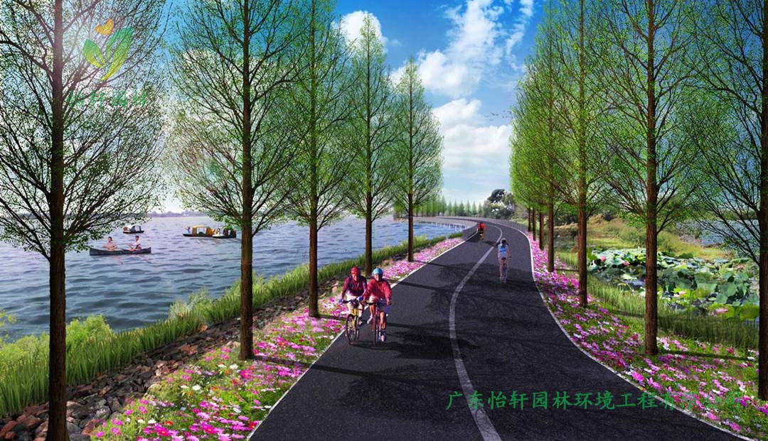 湖北荊州環(huán)長湖濕地公園綠化景觀設(shè)計案例效果圖