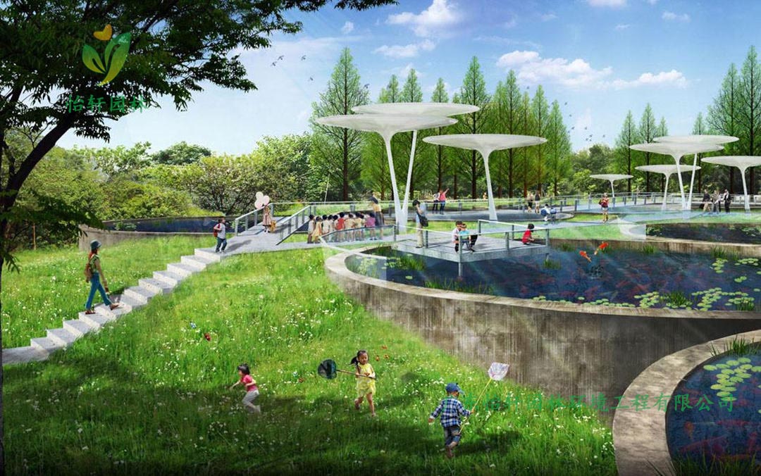 湖北荊州環(huán)長湖濕地公園綠化景觀設(shè)計案例效果圖