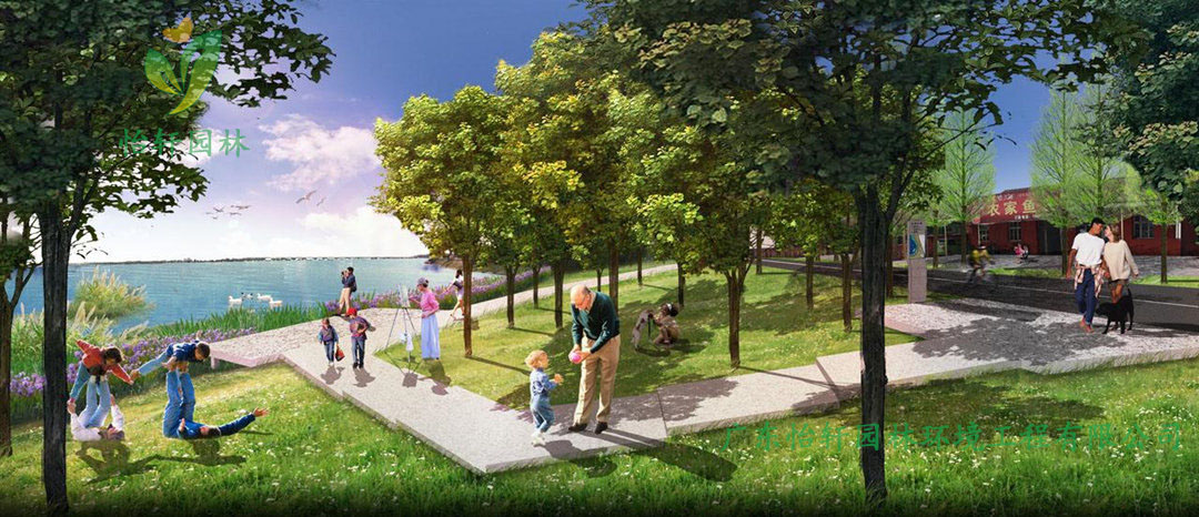 湖北荊州環(huán)長湖濕地公園綠化景觀設(shè)計案例效果圖