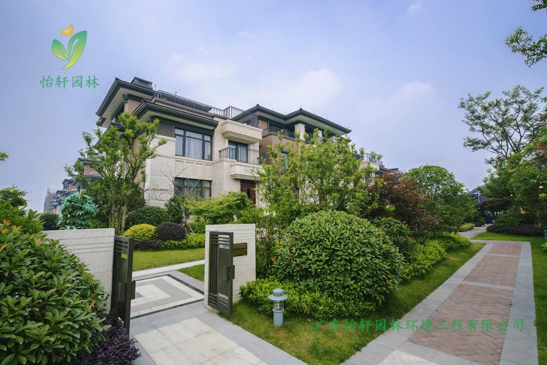 紹興景瑞上府小區別墅展示區綠化工程實景圖