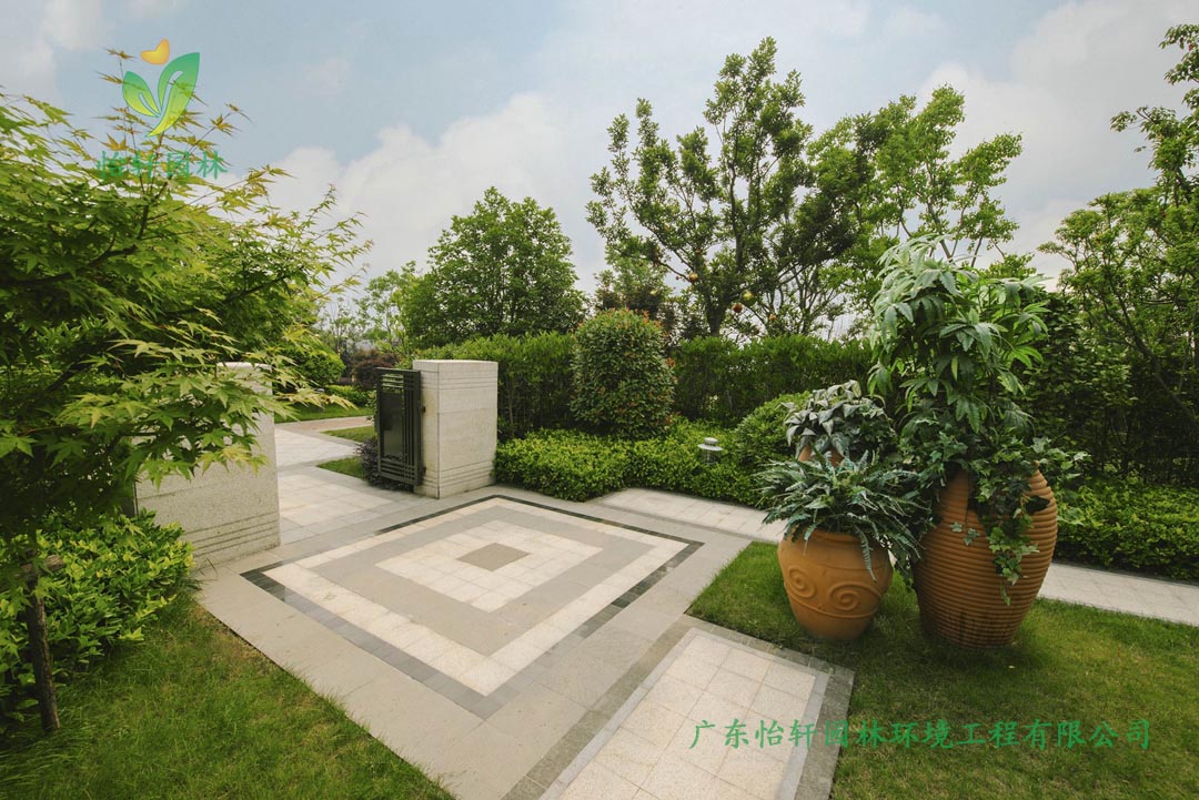 紹興景瑞上府小區別墅展示區綠化工程實景圖
