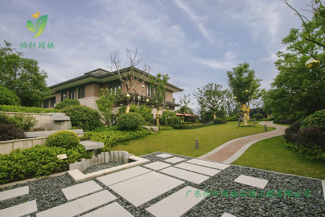 紹興景瑞上府小區別墅展示區綠化工程實景圖