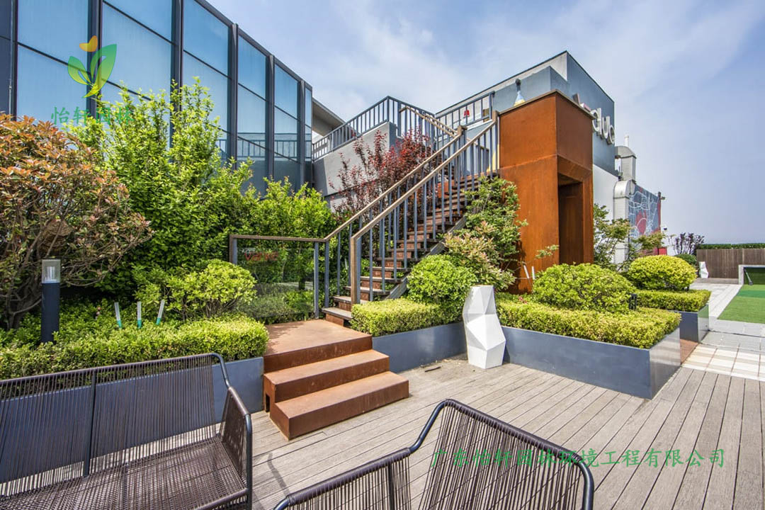 萬科地產深圳總部屋頂花園綠化工程設計改造實景圖