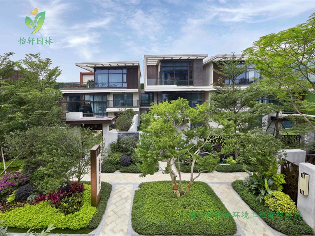廣州白云佳兆業天墅小區別墅綠化工程施工改造實景圖